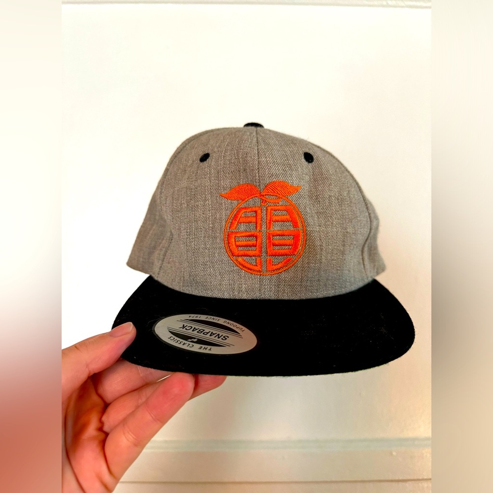 ABV San Francisco Cocktail Bar Merch, Grey/Black/Orange SnapBack Hat, Unisex